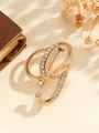 Elegant gold cursive letter G brooch with sparkling white rhinestones and pin closure - Gold Letter G