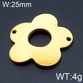 Colgante de flor dorada en acero inoxidable para joyería DIY, tamaño 25mm y peso 4g - Dorado 25mm (KLJ6514-Z)