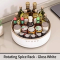 Rotating bright white kitchen seasoning tray with 28cm diameter and 9.3cm height - Large (28cm Diameter) / Letter Style / Bright White Gold