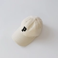 Kids baseball cap in beige with black embroidered P letter for boys and girls - 50-52CM / P Letter Embroidery / Beige