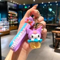 Μπρελόκ Kuromi cupcake με μωβ περικάρπιο σιλικόνης και χρυσό μεταλλικό κούμπωμα - B469-2 Μωβ Κουλόμπ / Μεγάλο