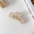 Pink marble pattern acetate hair claw clip for women on a white desk backdrop - Light Floral Purple-7.8cm