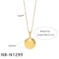 Locket pendant details showing 16mm round case and 40cm chain dimensions with weight - Round Star Locket Style (NB-N1299)