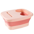 Klappbare Fußbadewanne in Rosa mit Deckel und Handyhalterung für Fußmassage - Mit Deckel / Rosa