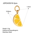 Set di 3 ciondoli a forma di limone in acciaio inossidabile per gioielli DIY - 3 Ciondoli Fetta di Limone (JDP2405018)