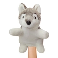 Peluche marionetta a mano simpatico husky giocattolo morbido interattivo per raccontare storie - Lupo / 25cm
