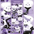 Detail of cute purple gothic cartoon dog stickers with glitter laser finish for DIY crafts - Dog's Arsenal
