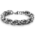 Polished silver Cuban link bracelet for men and women with secure lobster clasp on white background - Necklace (Lobster Clasp) / 4mm Width - 65cm Length