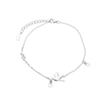 S925 sterling silver bird bracelet with zircon shell pearls and adjustable link chain - 925 Silver / Silver
