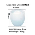 Grande stampo in silicone a rosa blu chiaro da 65mm per candele e saponi fatti a mano - Stampo grande fiore di rosa