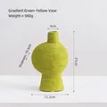 Jarrón de cerámica con degradado amarillo-verde y textura cepillada, altura de 21 cm - 082 Verde Degradado - Verde Amarillento
