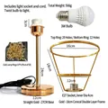 Kit lampada da tavolo fai-da-te con supporto dorato, telaio doppio e lampadina LED 3W - Set Lampada da Tavolo Oro