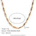 Collana a catena piatta in acciaio inossidabile placcato oro 18K da donna 40cm più 5cm - Collana / 2.5mm, 40cm+5cm / Oro
