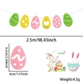 Easter felt egg banner featuring pink, yellow, and green eggs with 2.5m hanging length - Easter Egg Felt Banner