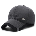 Gorra de béisbol térmica para hombre en gris oscuro acolchado con visera negra - Ajustable / Gris
