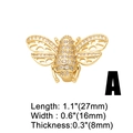 Macro shot showing dimensions of a gold bee charm with white zircon pavé details - Style A-Bee