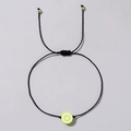 Bracciale nero intrecciato regolabile con ciondolo a fetta di lime e perline dorate - Lime