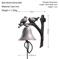 Vintage cast iron bird doorbell with dual birds and rustic brown metal finish - Antique Bronze Pair Birds