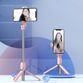 Pink multi-functional foldable selfie stick tripod with remote and fill light - Pink Extended 1m Without Light (Z8)