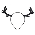 Detail shot of black textured reindeer horn headband for Halloween party hair accessory - Antlers Style #