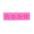 Pink silicone mold featuring four mini sunflower cavities for fondant and chocolate cake decoration - Style 6 / Pink