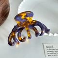 Pinza para el pelo con forma de pulpo en resina con textura de mármol ámbar y púrpura - 10cm / Naranja Púrpura