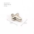 Silver letter T pendant in stainless steel 304 for DIY jewelry, size 9.6mm x 6.9mm - Letter T / Steel