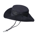 Chapeau de soleil noir à large bord avec maille respirante et cordon réglable - Noir Mesh