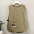 Grembiule a gilet kaki impermeabile con cinturini regolabili e tasche per caffetteria - Cachi