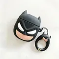 Batman themed silicone protective case for AirPods with matching finger ring lanyard - Batman + Ring / AirPods 1/2 Gen