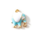 Süßer hellblauer Elefant-Anhänger mit Goldbeschichtung für DIY Kinderschmuck - Blau Vergoldet