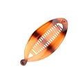 Classic amber brown gradient banana hair clip with durable resin double-toothed grip - 14cm Yellow Tortoiseshell