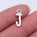 Silver alloy lowercase letter j pendant charm for DIY jewelry making accessories - Letter J (B15663) / Antique Silver