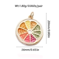 Detailed view of colorful fruit slice pendants with dimensions 16mm x 20mm and weight info - 14-Multicolor Fruit Slice