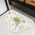 Cloud shaped vintage flower bathroom mat with absorbent fabric and non-slip backing - American Cloud Style-I