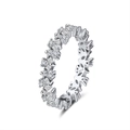 S925 Sterlingsilber Tennis Ring mit Marquis und runden klaren Zirkoniasteinen besetzt - Marquise- und Runder Pavé-Mix (SR252)