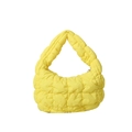 Mini quilted cloud bag in bright yellow nylon featuring a stylish checkered pleated design - 20*14*6 / Yellow