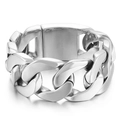 Pulsera de cadena cubana para hombre en acero inoxidable 316L plateado con cierre ancho - Color Acero