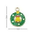 Christmas enamel wreath pendant with red bow and yellow bell charm for jewelry making - 2856 Green Bell Wreath
