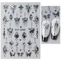 Holographic butterfly and gothic star nail decals STZ-X40 with application display - STZ-X040 Holographic Butterfly Totem