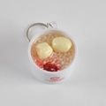 Realistic mixed congee food model keychain with white bowl, jujube, and metal ring charm - Large / Lotus Seed Millet Porridge Keychain