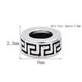 Retro S925 sterling silver spacer bead with 6mm diameter and Greek key pattern - Pg053-1# Small Size Approximately 6mm In Diameter