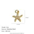 Sparkling 18K gold plated starfish pendant with crystals for personalized necklaces - Rhinestone Starfish (N3726_2)