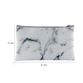 Large black marble makeup brush organizer bag with 13.5cm height and 21.5cm length - Marble White Bag