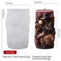Gothic witch series silicone candle mold GJ-152 with skull and crow relief details - Mystery Nightwalker GJ-152