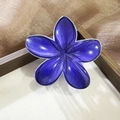 Purple plumeria flower hair claw clip with gradient petals for elegant hair styling - Print - Indigo Purple (Style 2)