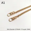 Detail of 2.0mm gold metal bag chain with lobster clasps for luxury bag modification - A1 Small Round Chain / 60CM