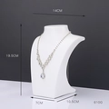 White resin female bust necklace stand with size labels 19.5cm height and 610g weight - Small Neck Model (12)
