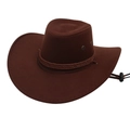 Classic dark brown western cowboy hat with braided rope trim and adjustable chin strap - Dark Coffee