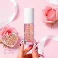 Glitter gel nail polish #ZL1526 with heart-shaped pink gold sparkles for Valentine's Day - Unique Gravity #ZL1526